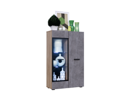 Нэнси New Шкаф-витрина Бетон светлый, Сонома