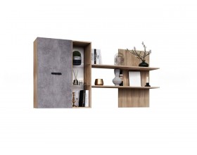 Нэнси New Шкаф навесной с полкой Бетон светлый, Сонома