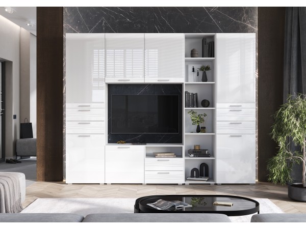 Гостиная Асти Вариант №1 Белый Глянец, Белый