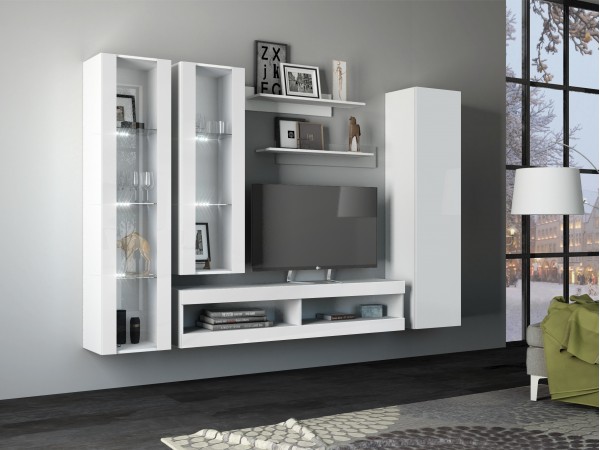 Гостиная Флорис Вариант №1 Белый Глянец, Белый