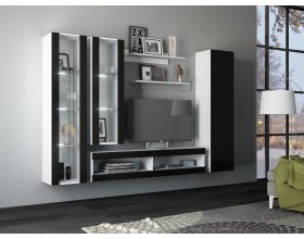 Гостиная Флорис Вариант №1 Пластер Блэк, Белый