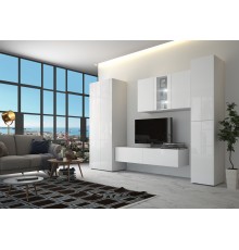 Гостиная Флорис Вариант №3 Белый Глянец, Белый