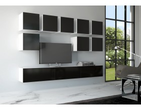 Гостиная Флорис Вариант №4 Пластер Блэк, Белый