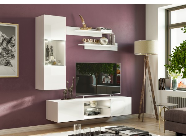 Гостиная Флорис Вариант №7 Белый Глянец, Белый