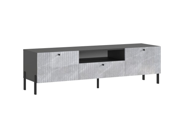 Оливия Тумба ТВ малая металл Мрамор Глянец, Графит