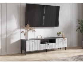 Оливия Тумба ТВ малая металл Мрамор Глянец, Графит