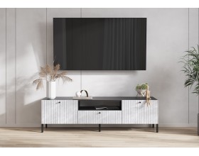 Оливия Тумба ТВ малая металл Мрамор Глянец, Графит