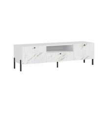 Оливия Тумба ТВ малая металл Мрамор Золото, Белый