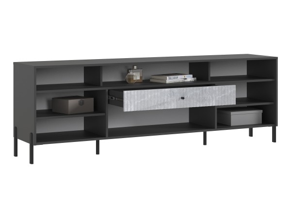 Оливия Тумба ТВ металл Мрамор Глянец, Графит