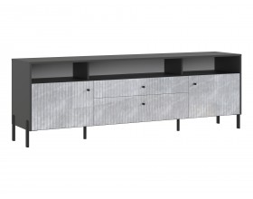 Оливия Тумба ТВ металл Мрамор Глянец, Графит