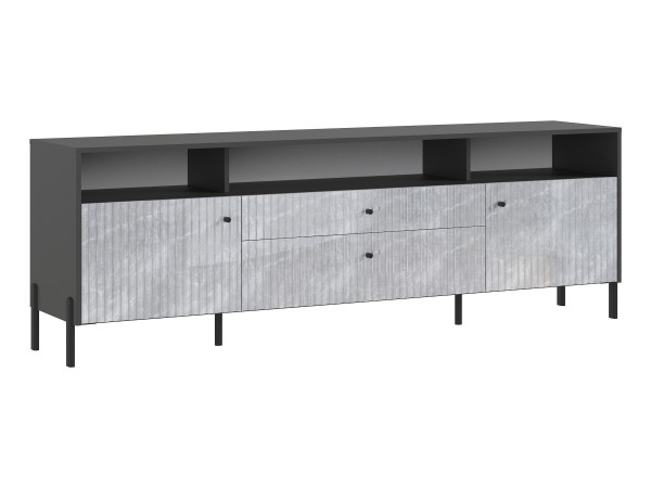 Оливия Тумба ТВ металл Мрамор Глянец, Графит