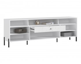 Оливия Тумба ТВ металл Мрамор Золото, Белый