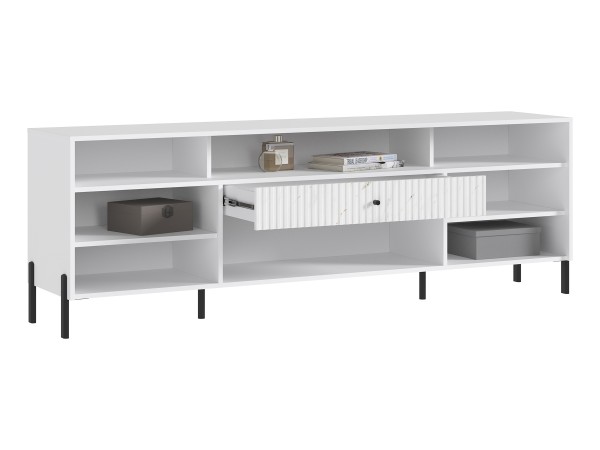 Оливия Тумба ТВ металл Мрамор Золото, Белый