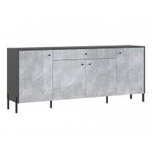 Оливия Комод металл Мрамор Глянец, Графит