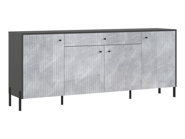 Оливия Комод металл Мрамор Глянец, Графит