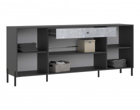 Оливия Комод металл Мрамор Глянец, Графит