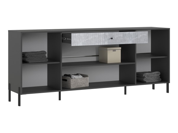 Оливия Комод металл Мрамор Глянец, Графит