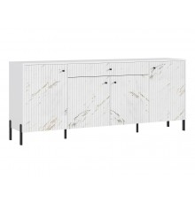 Оливия Комод металл Мрамор Золото, Белый