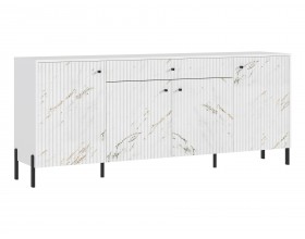 Оливия Комод металл Мрамор Золото, Белый