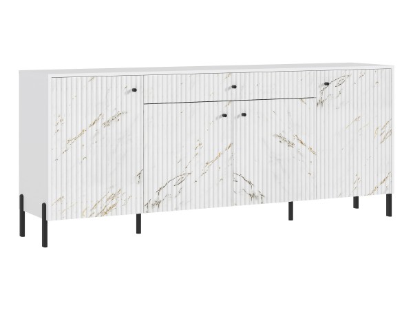 Оливия Комод металл Мрамор Золото, Белый