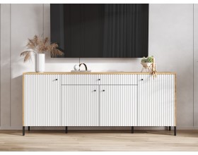 Оливия Комод металл Браш Вайт, Дуб Крафт