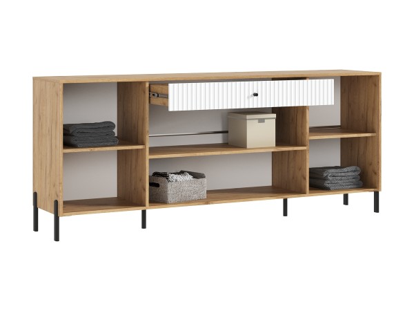 Оливия Комод металл Браш Вайт, Дуб Крафт