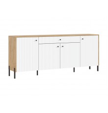 Оливия Комод металл Браш Вайт, Дуб Крафт