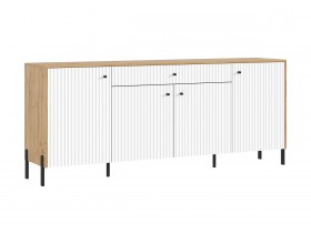 Оливия Комод металл Браш Вайт, Дуб Крафт