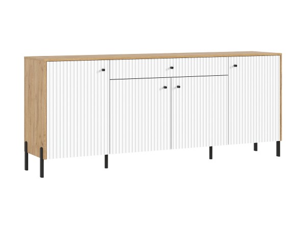 Оливия Комод металл Браш Вайт, Дуб Крафт