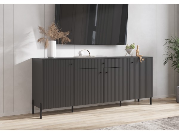 Оливия Комод металл Графит Софт NEW, Графит