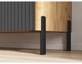 Оливия Комод металл Графит Софт NEW, Дуб Крафт