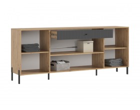 Оливия Комод металл Графит Софт NEW, Дуб Крафт