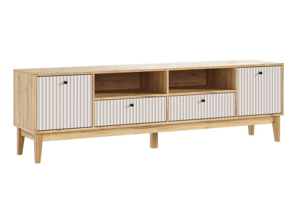 Оливия Тумба ТВ 2 двери 2 ящика Кашемир, Дуб Крафт