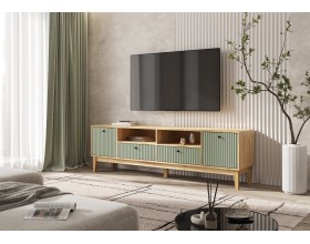 Оливия Тумба ТВ 2 двери 2 ящика Олива софт, Дуб Крафт