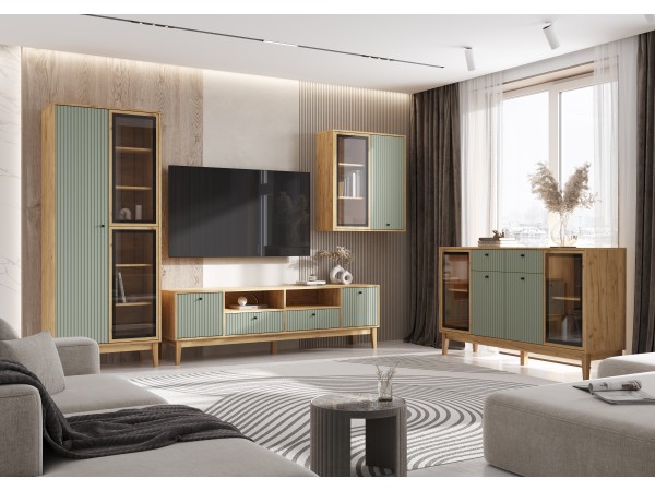 Оливия Шкаф навесной рамка AGT Олива софт, Дуб Крафт