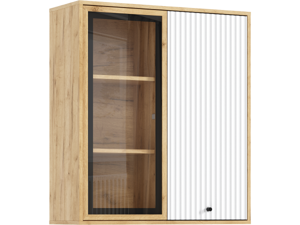 Оливия Шкаф навесной рамка AGT Браш Вайт, Дуб Крафт