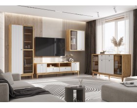 Оливия Шкаф навесной рамка AGT Браш Вайт, Дуб Крафт