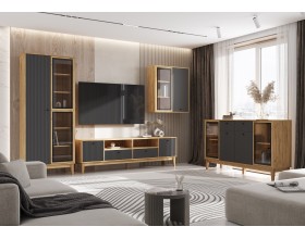 Оливия Шкаф рамка AGT Браш Графит, Дуб Крафт