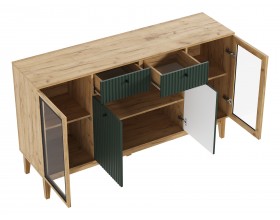 Оливия Комод рамка AGT Браш Мени Грин, Дуб Крафт