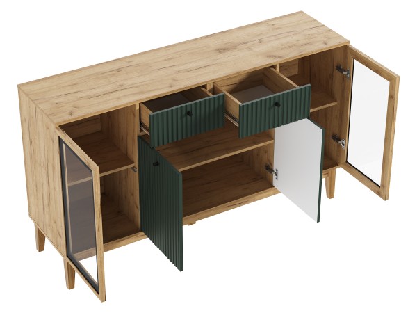 Оливия Комод рамка AGT Браш Мени Грин, Дуб Крафт