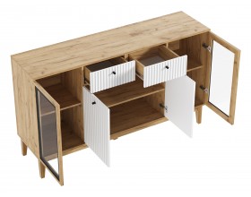 Оливия Комод рамка AGT Браш Вайт, Дуб Крафт