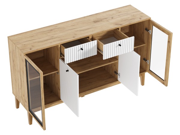 Оливия Комод рамка AGT Браш Вайт, Дуб Крафт