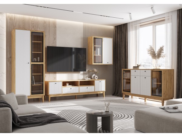 Оливия Комод рамка AGT Браш Вайт, Дуб Крафт