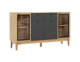 Оливия Комод рамка AGT Браш Графит, Дуб Крафт