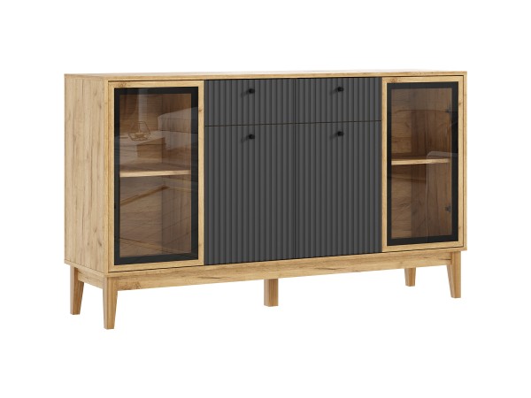 Оливия Комод рамка AGT Браш Графит, Дуб Крафт