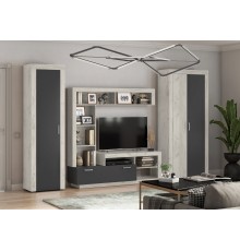 Ангара Гостиная Графит, Дуб Крафт Белый