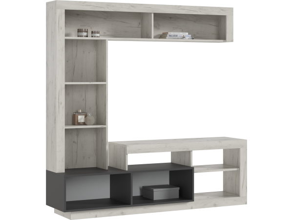 Ангара Гостиная Графит, Дуб Крафт Белый