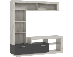 Ангара Гостиная Графит, Дуб Крафт Белый