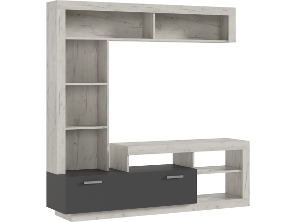 Ангара Гостиная Графит, Дуб Крафт Белый
