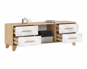 Ирис Тумба ТВ 1500 Браш Вайт, Дуб Крафт